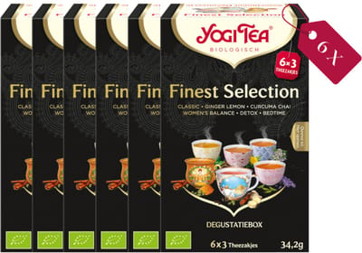 Yogi Tea Finest Selection - Biologische Kruidenthee Verzameling met Diverse Smaken voor Elke Gelegenheid - Tray van 6 Stuks
