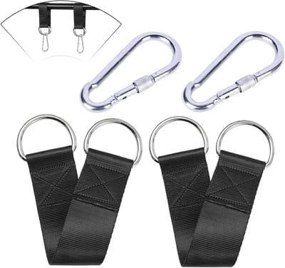 Set van 2 Schommelbevestigingen 30 cm met Karabijnhaken en D-Ringen