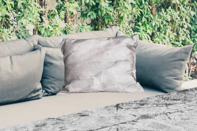 Buitenkussens - Tuin - Marmer - Steen - Wit - Grijs - Marmerlook - 50x30 cm