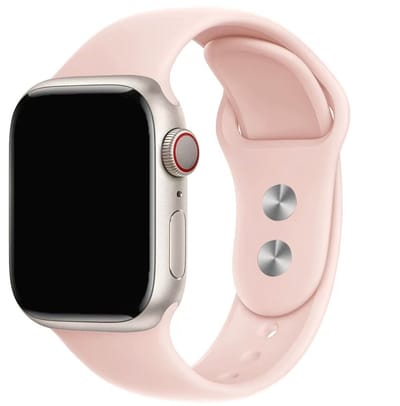 Stravo sport siliconen Apple Watch bandje met Dual Snap druksluiting – Geschikt voor Apple Watch 49mm (Ultra 1/2/3), 46mm (Series 10/11), 45mm (Series 7/8/9), 44mm (Series 4/5/6, SE 1/2/3) – Comfortabel & stevig – Roze