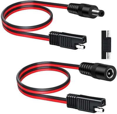 RUNCCI-YUN 14AWG SAE naar DC Connector 5.5x2.1mm - 60cm voor Zonnepanelen en Accu's