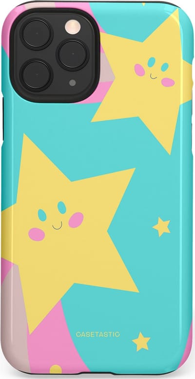 Casetastic Hoesje Geschikt voor Apple iPhone 11 Pro - Stijlvolle Beschermende Duo-layer Case - Roze Sterrenlicht