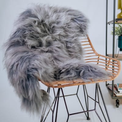 Schapenvacht Longwool Grijs M (100x55cm) - 100% ECHT - Eco+