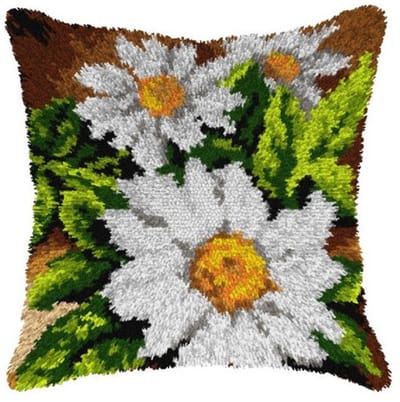 Knooppakket knoopkussen witte bloemen 4155