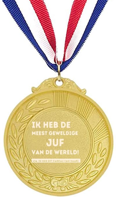 Akyol - ik heb de meest geweldige juf van de wereld medaille goudkleuring - Juf - docenten leerkrachten leraren - cadeau