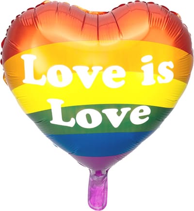 Partydeco - Folieballon Ster Love is Love - regenboog