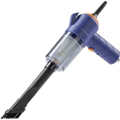 CLEANmaxx accu-handstofzuiger in een 6-delige set | Draadloze en zakloze handstofzuiger | 2-in-1 met zuig- en blaasfunctie | Ideaal voor in de auto, kruimels en dierenharen | Inclusief noodhamer en gordelsnijder