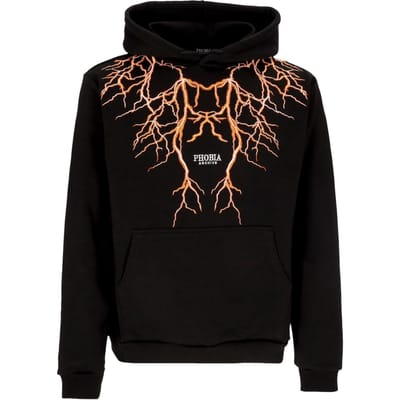 Lichtgewicht herenhoodie Lightning Hoodie Zwart/oranje