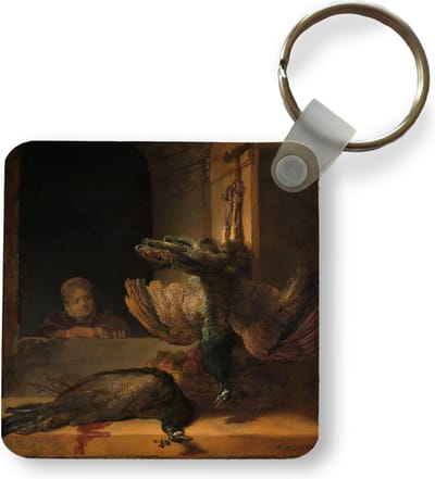 Sleutelhanger - Uitdeelcadeautjes - Stilleven met pauwen - Rembrandt van Rijn - Plastic