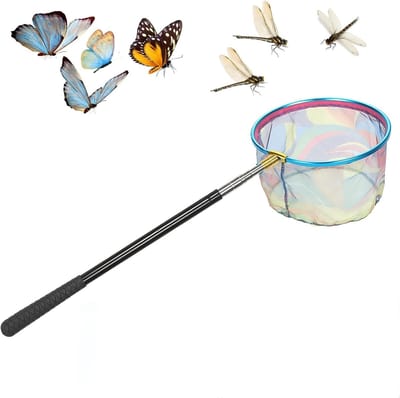 Verstelbaar telescopisch insectennet met antislip handvat, ideaal voor kinderen en buitenspelletjes, 65-176 cm lang, perfect voor het vangen van vlinders en insecten.