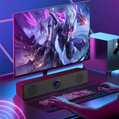 USB PC Speakers met 3.5mm AUX voor Desktop en Laptop - Draagbare Mini Soundbar met 3D Stereo