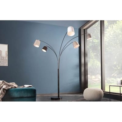 Zwarte vloerlamp met gekleurde lampenkappen 205cm