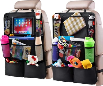 Venneweide - luxe en sterke Autostoel Organizer met Tablethouder - Auto Organizer - Voor baby en kinderen - veel opbergruimte - geschikt voor o.a. iPad – Topkwaliteit - zwart. 2 jaar garantie.