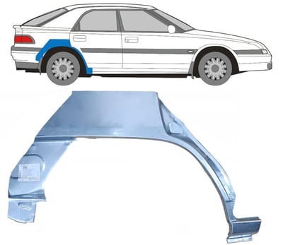Reparatiepaneel achterspatbord voor Mazda 323F BG 1989-1994 / Rechts
