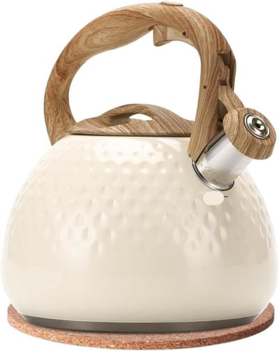 Waterkoker met Fluitje - Theeketel RVS - Water Koken - Luid Fluitje - 2.5 Liter - Wit