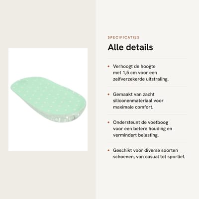 Dailygoods- Inlegzolen Hoogteverhogend - Siliconen Gel - Voetboog Ondersteuning - Hielkussen - 1 Paar - Flatterende Pasvorm - Voetbed