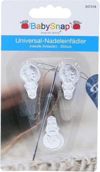 Babysnap - draadinsteker - wilhelmientje - draaddoorhalers - naalddoorhaler - zilver - 3 stuks