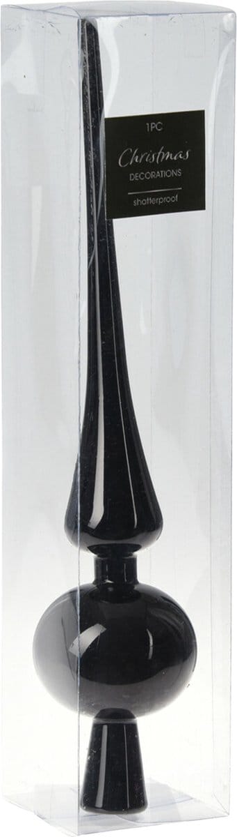 Christmas Decorations Kerstboom piek - zwart - kunststof - 27,5 cm - mat