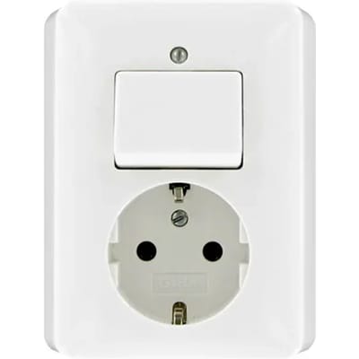 Gira Inbouwstopcontact St55 Met Aarde (randaarde) 1-polig Wit Ip20