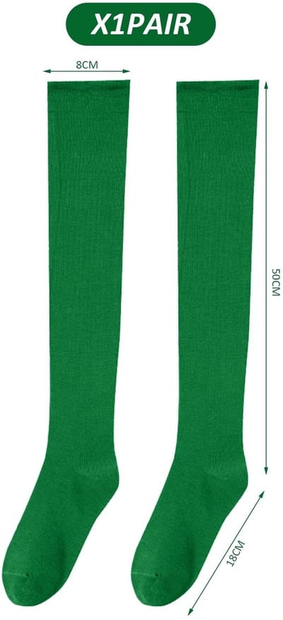 Dailygoods- Overknee-sokken - Elastische Kousen - 50 cm Hoogte - 1 Paar - Dames - Groene Kleur - Goede Elasticiteit