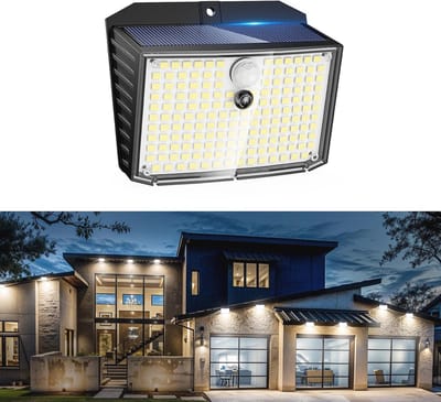 Buitenlamp met Bewegingsmelder en 158 LED's - Waterdicht IP65 voor Tuin, Patio en Garage