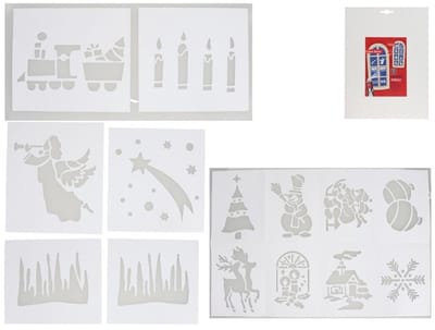 Gerimport Kerst raamsjablonen - 14x st - 32 x 28 cm - raamversiering - kerstversiering