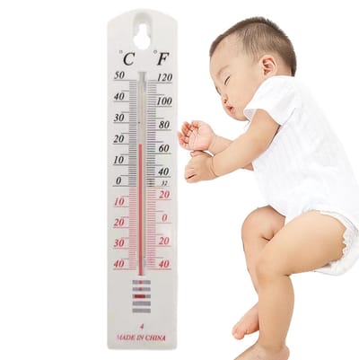 Temperatuur Monitor - Weerindicator Binnen Buiten - Kantoor Woning Kas - Breed Meetbereik - 21.8 x 4.6 cm - Zwart