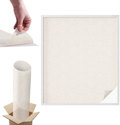 Tulup Raamfolie Anti inkijk - Rechte driehoeken Anti inkijk Raamfolie - 100x116 cm - Beige Raamfolie Tegen inkijk - Zelfklevende Anti inkijk Folie Glas in Lood - Voor de hal, voor de woonkamer, voor het kantoor - Zonwerende Raamfolie Glas in Lood