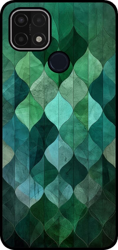 Smartphonica Telefoonhoesje Geschikt voor Oppo A15 / A15s met groene bladeren opdruk - TPU backcover case green leaf design - Groen geschikt voor Oppo A15;Oppo A15s