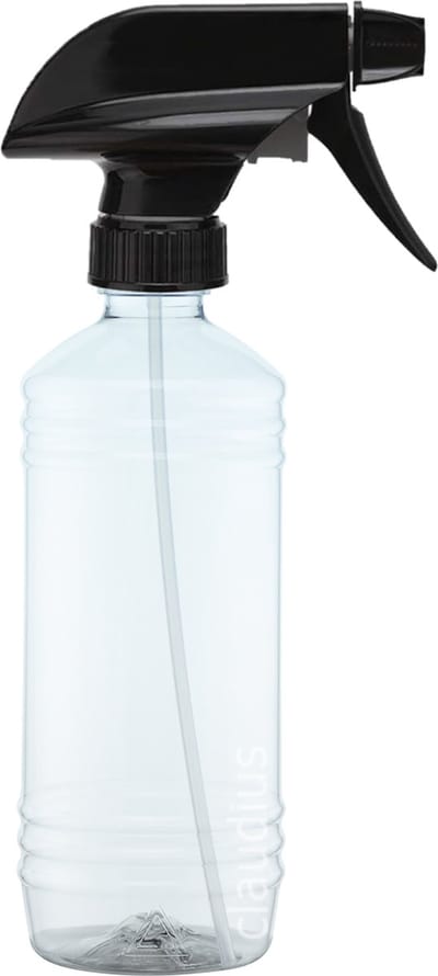 Lege Plastic Fles 500 ml PET transparant - met zwarte spraykop - set van 10 stuks - leeg - navulbaar