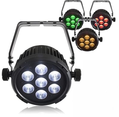 BeamZ set van 4 BT270 LED flat parren - 7x 6W RGBW LED's met afstandsbediening en DMX