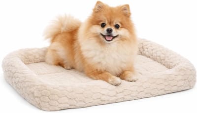 Hondenkussen – Hondenmand – Naya Rechthoekig Beige met rand 55,5x38,5cm – zacht ligcomfort – stevig en comfortabel