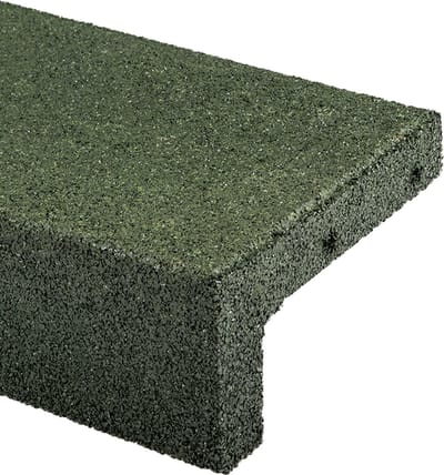 Rubbermagazijn - Opsluitband L-vorm groen -100x25x12,5x5cm - Gazonomranding - Gerecycled rubber - Beschermrand
