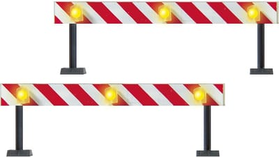 Bouwplaats Afsluitingen - Verkeershekken - Modelbouw - Snelle Knipperschakeling - 14 x 5 x 2.5 cm