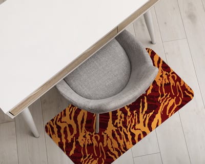 Coloray Vloerbeschermer - Vuurpanter Vloerbeschermer Bureaustoel - 100x70 cm - Rood Bureaustoelmat - Vloerbeschermer Vinyl - Mótif Vloerbeschermer - Rechthoekige Mat - Etnische Thema