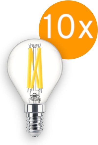 10 stuks | Philips LED Kogellamp 5.9W/927-922 806lm Helder DimTone | Beste kleurweergave | E14 | Extra Warm Wit | 5.9 watt | 25.000 Branduren