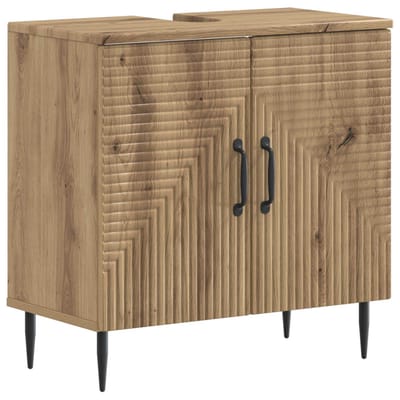 vidaXL - 2-delige - Badkamerkast - Set - HAARLEM - Artisanaal - eiken - Bewerkt - hout
