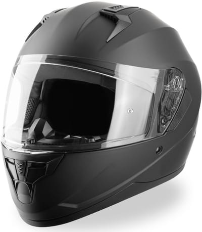 VINZ Vigo Integraalhelm - ECE 22.06 gekeurde Helm Scooter, Motor & Brommer - Heren & Dames - Mat Zwart - S
