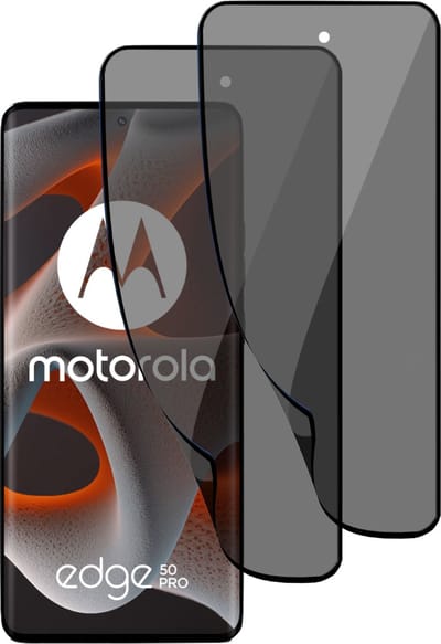 2x Privé Screenprotector geschikt voor Motorola Edge 50 Pro - Privacy Folie Beschermglas - Privacy Proteqt+