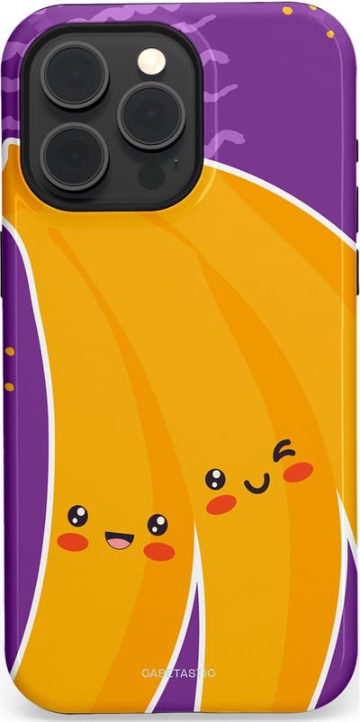 Casetastic hoesje geschikt voor Apple iPhone 15 Pro Max - MagSafe - Dubbellaagse bescherming - Blije Banaan - Fashion Case - Lavendel Geel