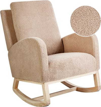 ALSTA - Schommelstoel - Lichtbruin - Bouclé