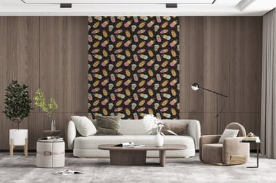 Behang - Fotobehang Patronen - Baard - Gezicht - Jongens - Kinderen - Kids - Breedte 200 cm x hoogte 300 cm