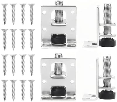 Dailygoods - 4 stuks robuuste meubelpoten nivellerers, plintbevestigingen, roestvrijstalen meubelpoten, in hoogte verstelbaar, planken, verstelbare nivelleringspoten, voor meubels, tafel, kasten, werkbank, planken