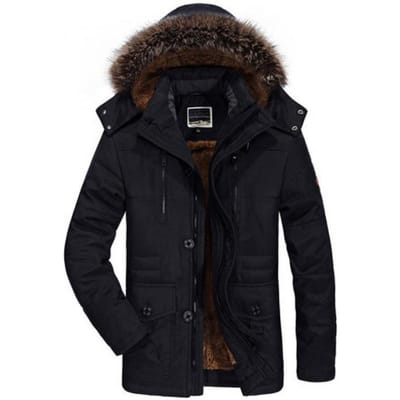 Winterkleding Medium en Lang Katoengewatteerde Kleding Herenkleding Fluweel Verdikt Grote Maat Middelbare en Oudere Leeftijd Warme Katoenen Kleding Jas met Capuchon 6XL