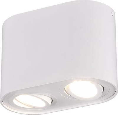 TRIO COOKIE - Plafondlamp - Wit mat - excl. 2x GU10 4,9 W - Dimbaar met schakelaar - Niet extern dimmerbaar