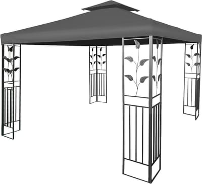 Paviljoen Vervangend Dak - Tentdak Waterdicht - Tuinfeest Beschermen - Met Ventilatie Schoorsteen - 3 x 3 meter - Antraciet