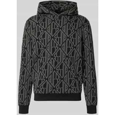 Sweater met capuchon en logo Guess Jacquard