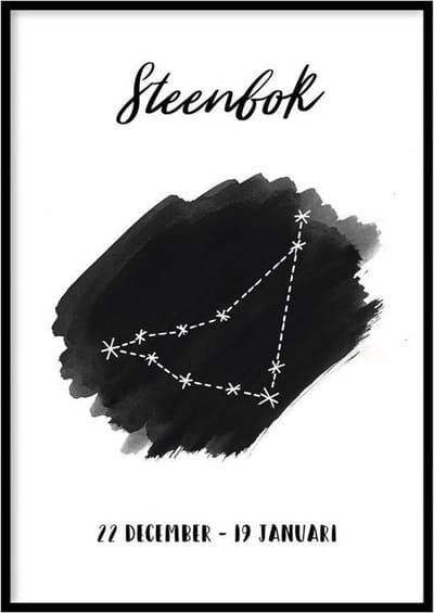 Poster Steenbok Sterrenbeeld - 50x70 cm - Sterrenbeeld Poster - WALLLL