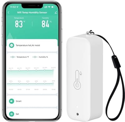 Draadloze Hygrometer en Thermometer - Intelligente Temperatuur- en Vochtigheidssensor met App-melding en Gegevensopslag