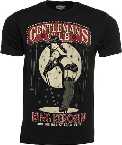 King Kerosin T-shirt Gentleman's Club Zwart